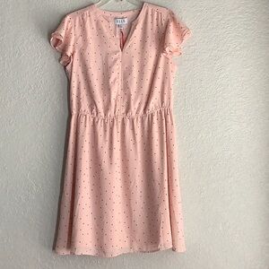 Elle Pink Flutter Sleeve V-Neck Sundress